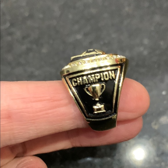 Gold plated Soccer Diamanté Class Ring - Picture 3 of 6